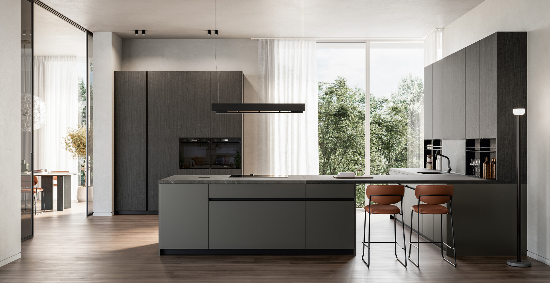 Time modern peninsula kitchen